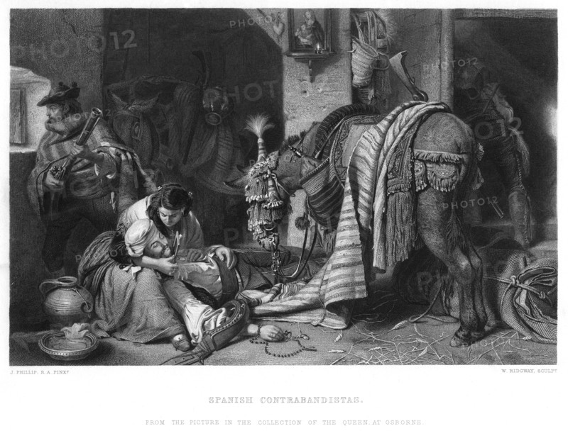 'Spanish Contrabandistas', c1860s. Artist: W Ridgway