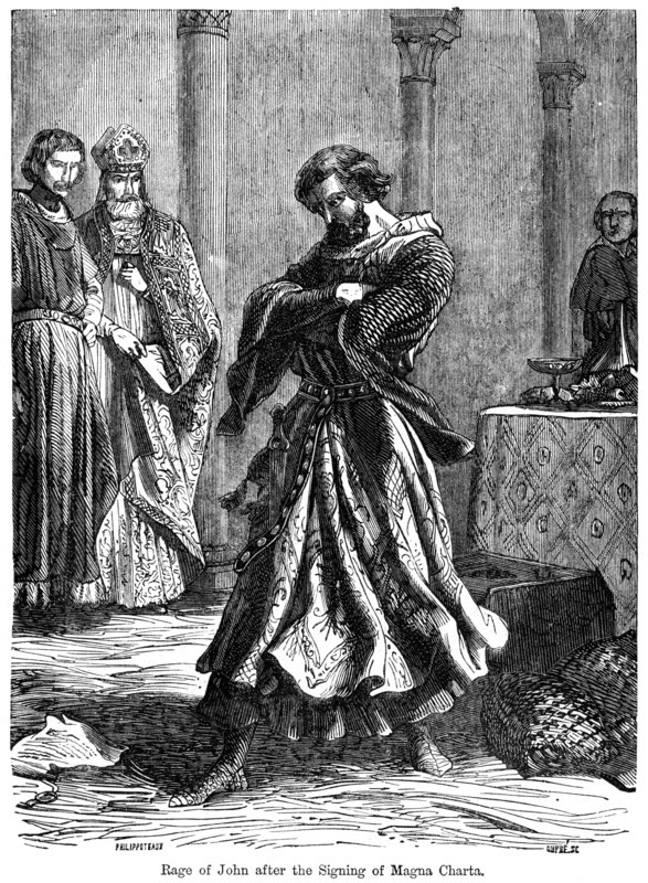 The rage of King John (1167-1216) after the signing of the Magna Carta c1215. Artist: Unknown