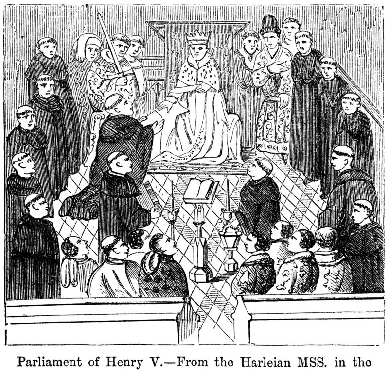 The parliament of King Henry V (1387-1422). Artist: Unknown