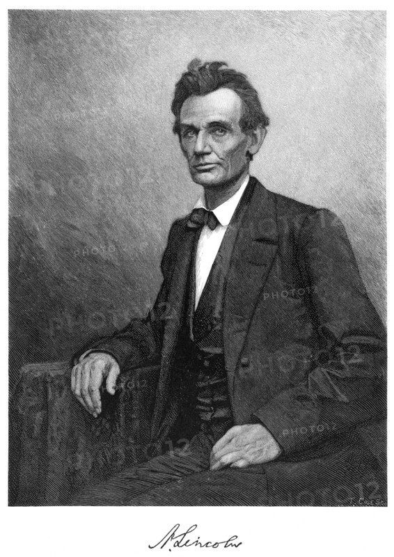 Abraham Lincoln (1809-1865), US president, 1860.Artist: T Cole