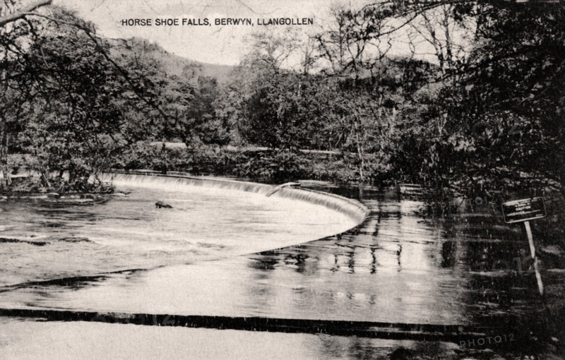 Horseshoe Falls on the River Dee, near Llangollen, Wales, early 20th century. Artist: Unknown