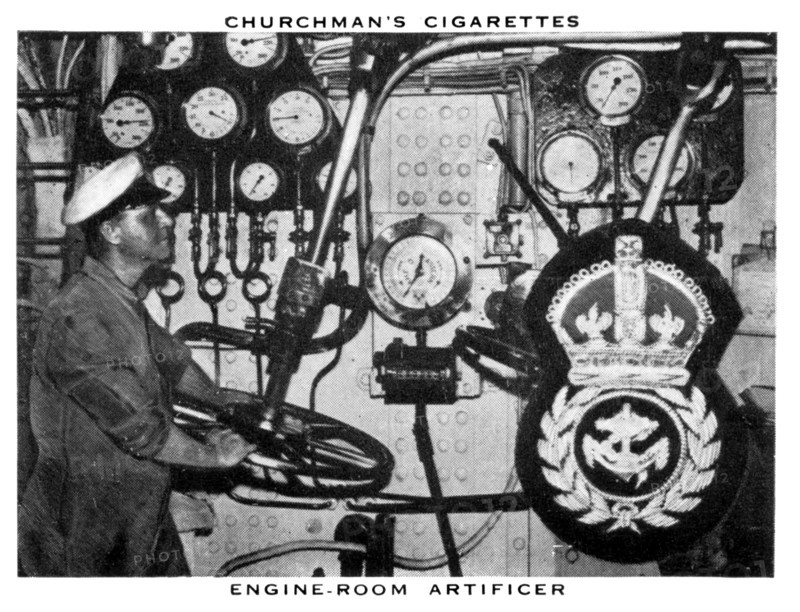 Engine-Room Artificer, 1937.Artist: WA & AC Churchman