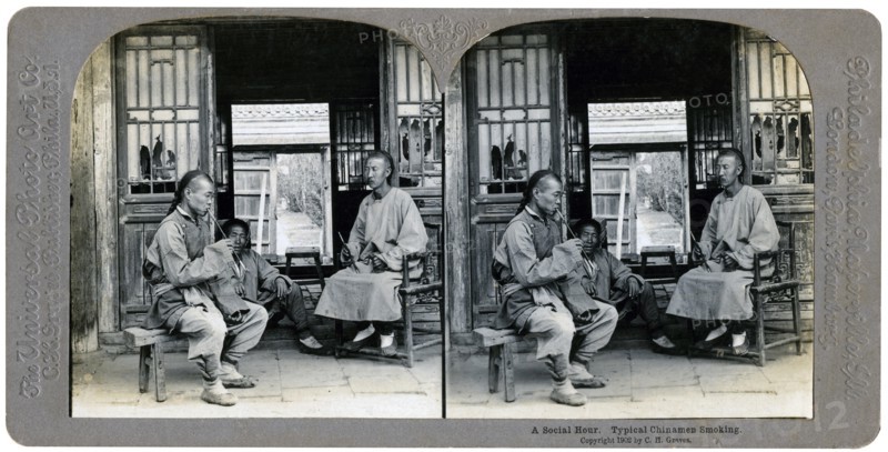 A social hour, a typical Chinaman smoking, China, 1902. Artist: CH Graves