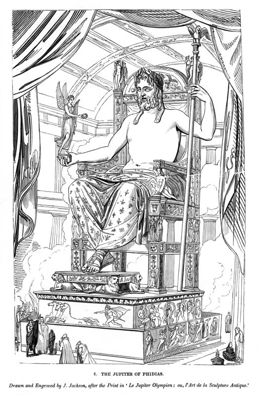 The Jupiter of Phidias, 1843. Artist: J Jackson