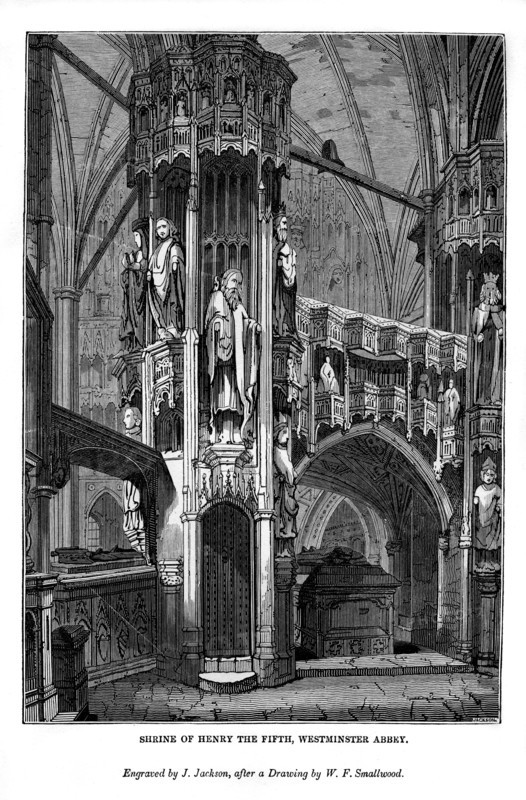 Shrine of Henry V, Westminster Abbey, 1843. Artist: J Jackson