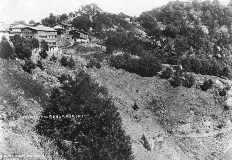 Sadar Bazar and Kalana Hill, Chakrata, 1917. Artist: Unknown