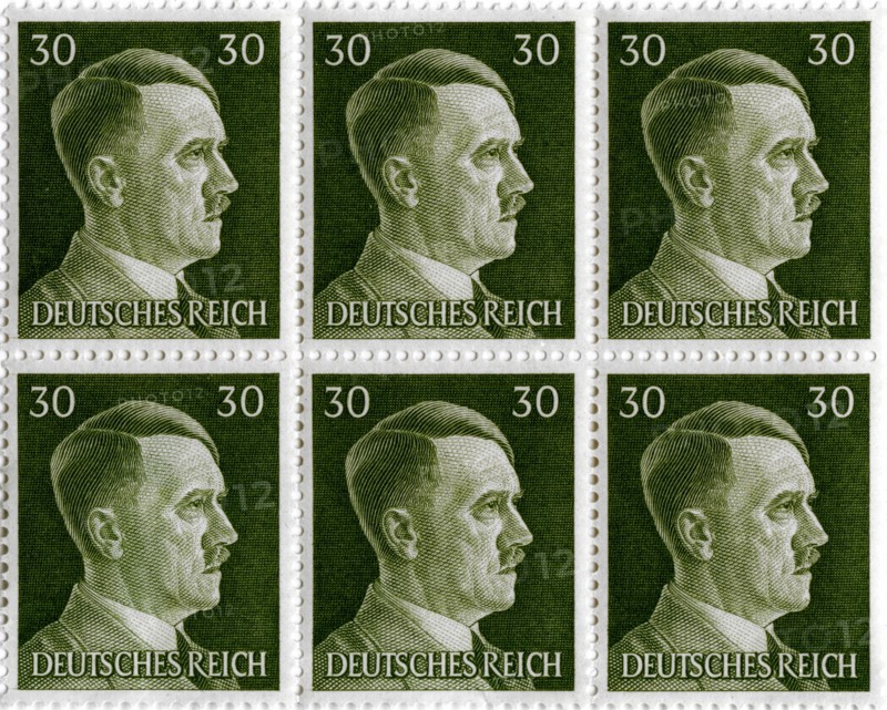 Set of postage stamps featuring Adolf Hitler (1889-1945), 1941-1942. Artist: Unknown