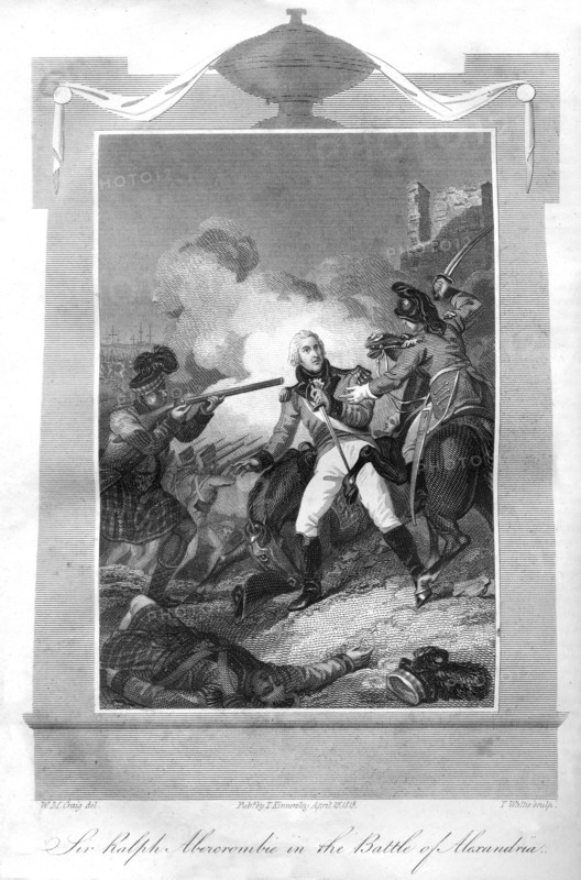 Sir Ralph Abercrombie (1734-1801) in the Battle of Alexandria, 1816. Creator: T Wallis.
