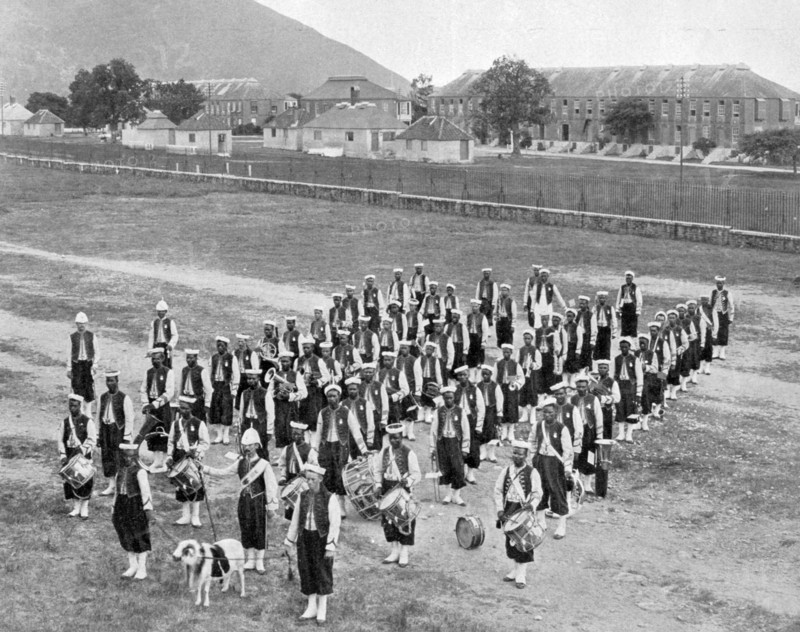 West Indian band, Up-Park-Camp, Jamaica, c1905. Artist: Adolphe Duperly & Son