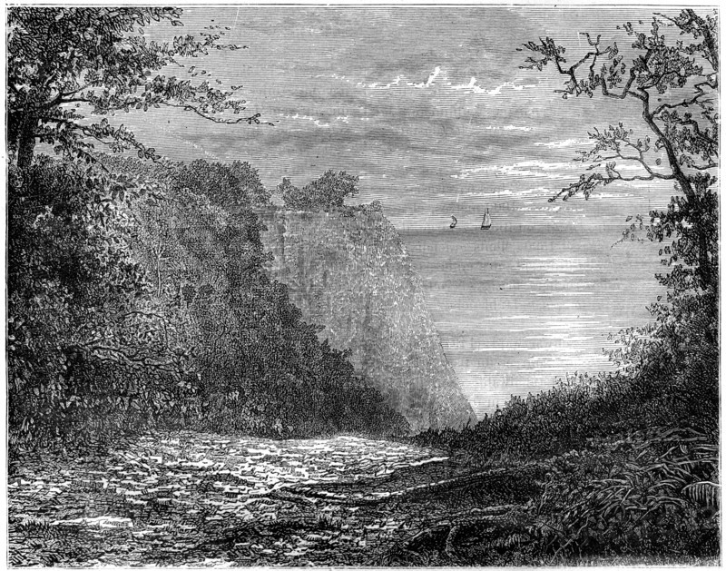 The chalk cliffs at the Königsstuhl, Rügen, Germany, 19th century.Artist: Francois Stroobant