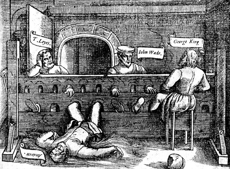Prisoners in the Lollards' Tower, 1550s, (c1920). Artist: Unknown