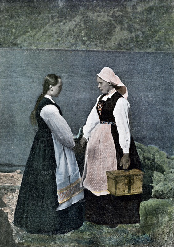 Postwoman, Sognafjorden, Norway, c1890. Artist: L Boulanger