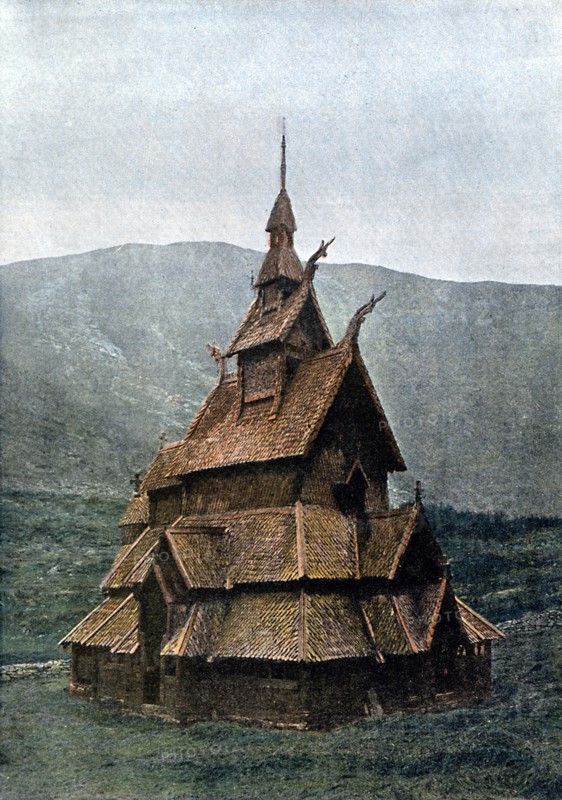 Borgund stave church, Sogn og Fjordane, Norway, c1890. Artist: L Boulanger