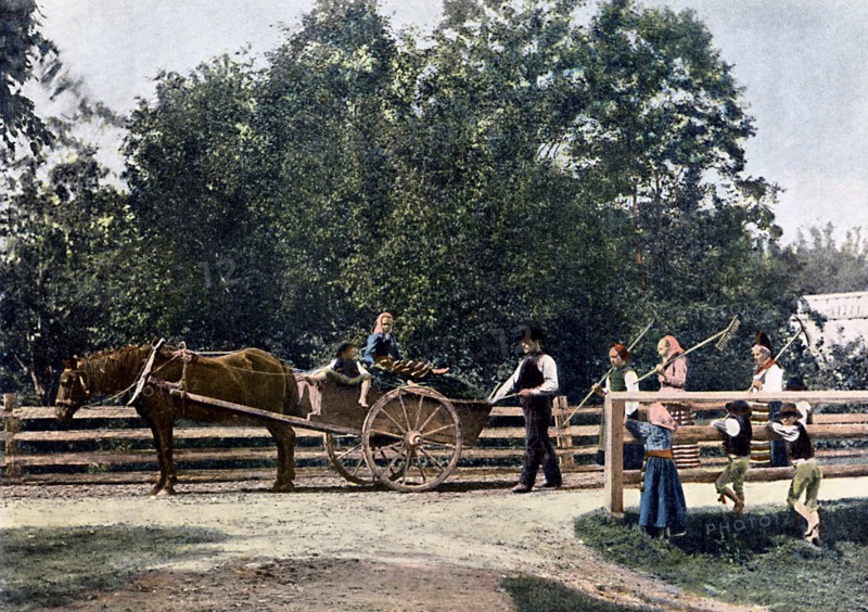 Peasants at the end of the harvest, Sweden, c1890. Artist: L Boulanger