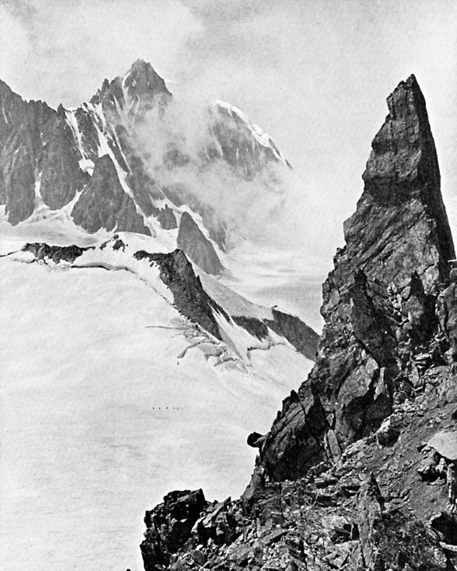 Mont Maudit as seen from the Aiguille Marbrees, the Alps, early 20th century. Artist: Unknown