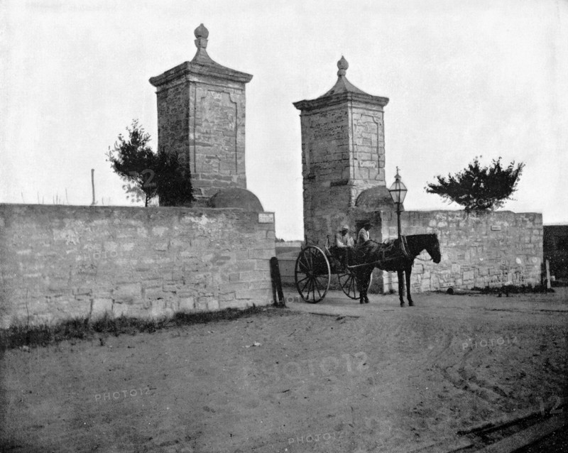 The Old City Gate, St Augustine, Florida, USA, 1893.Artist: John L Stoddard