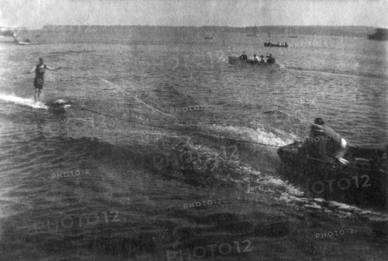 Water skiing, 20th century. Artist: Unknown