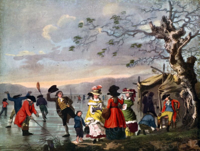 'Winter Amusement: A View in Hyde Park from the Sluice at the East End', late 18th century, (c1920).Artist: Tookey