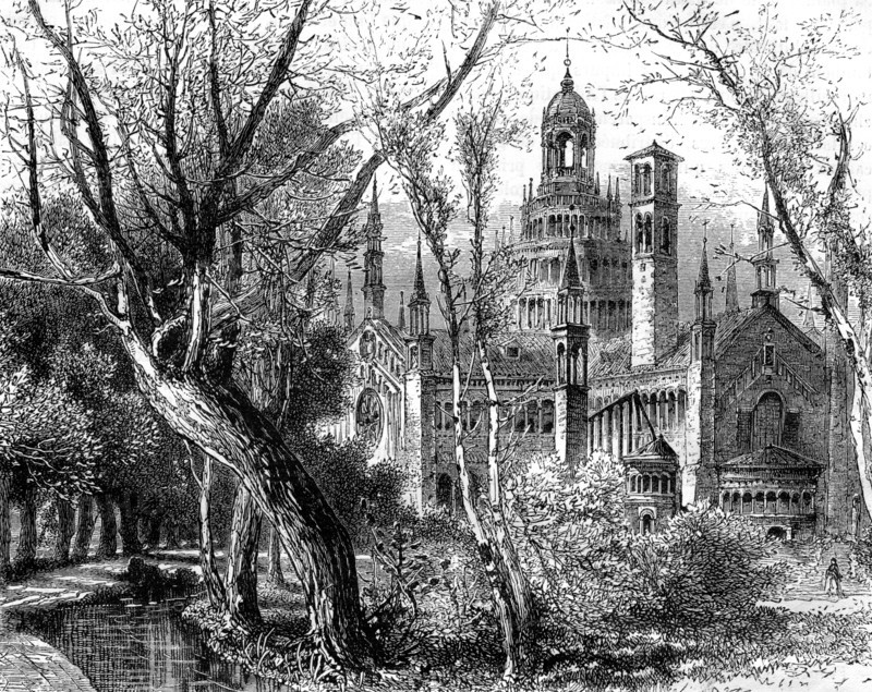 Certosa di Pavia or Charterhouse of Pavia, Lombardy, Italy, 19th century. Artist: Unknown
