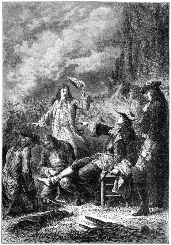 Claude Louis Hector de Villars wounded at the battle of Malplaquet, 1898. Artist: Barbant