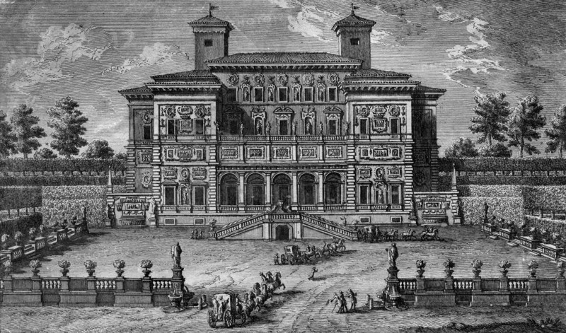 The Casino and Villa Borghese, near Rome, 18th century.Artist: Giuseppe Vasi