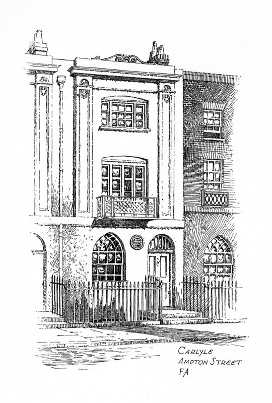 Thomas Carlyle's house, Ampton Street, London, 1912. Artist: Frederick Adcock