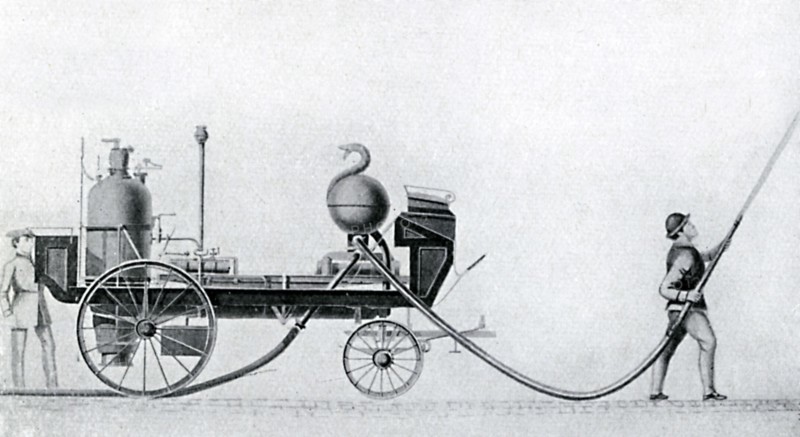 The first steam fire engine, c1830. Artist: Unknown