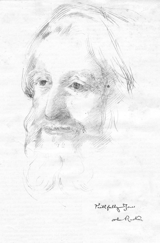 John Ruskin, late 19th century. Artist: Ethel Webling