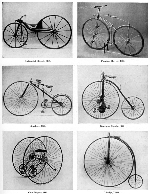 The evolution of the bicycle, 19th century, (c1920). Artist: Unknown