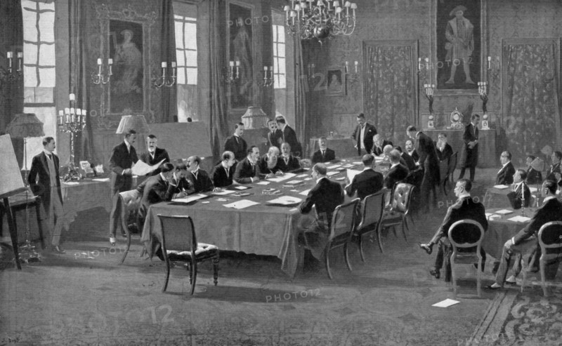 Signing the treaty of London, May 1913, (c1920). Artist: Unknown