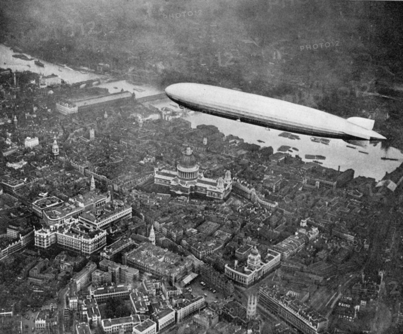 The airship 'Graf Zepplin' over London, August 1931 (1936). Artist: Unknown