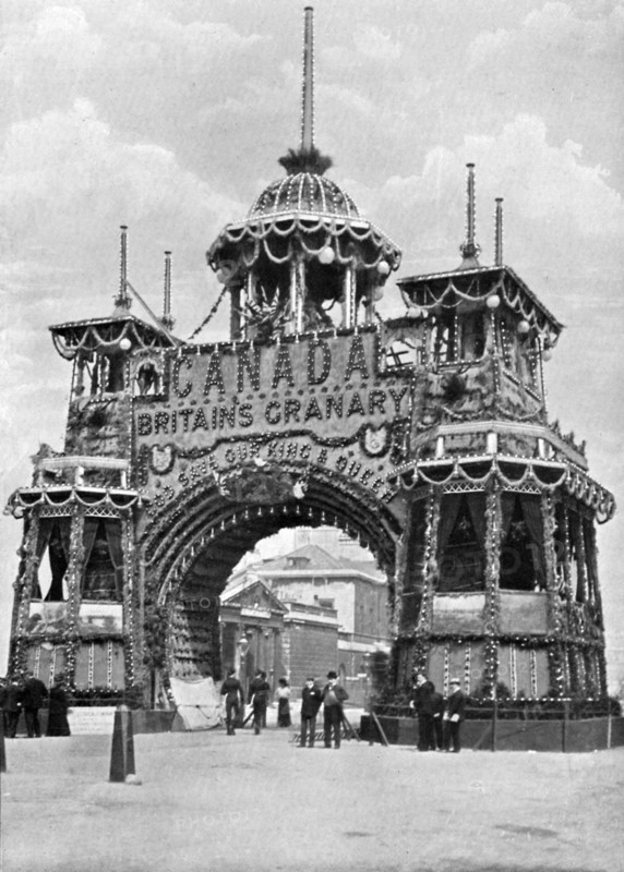 The Canadian Arch, Whitehall, London, 1902.Artist: HO Klein
