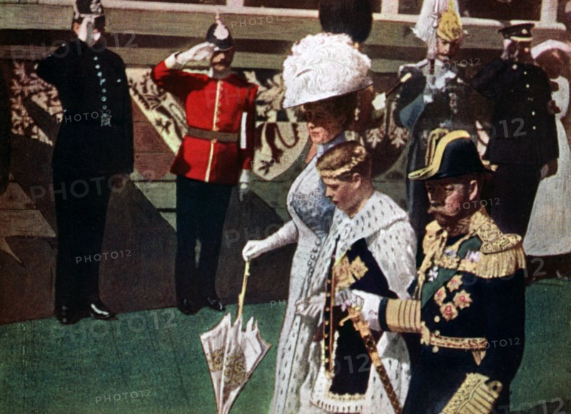 The investiture of the Prince of Wales, Carnarvon Castle, 1911-1912.Artist: Marshall Herskovitz