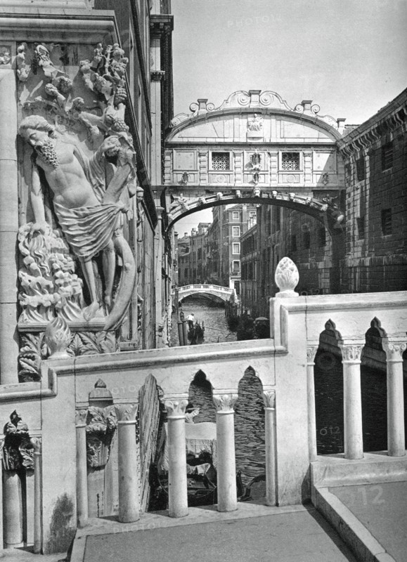 The Bridge of Sighs and Doge's Palace, Venice, 1937. Artist: Martin Hurlimann