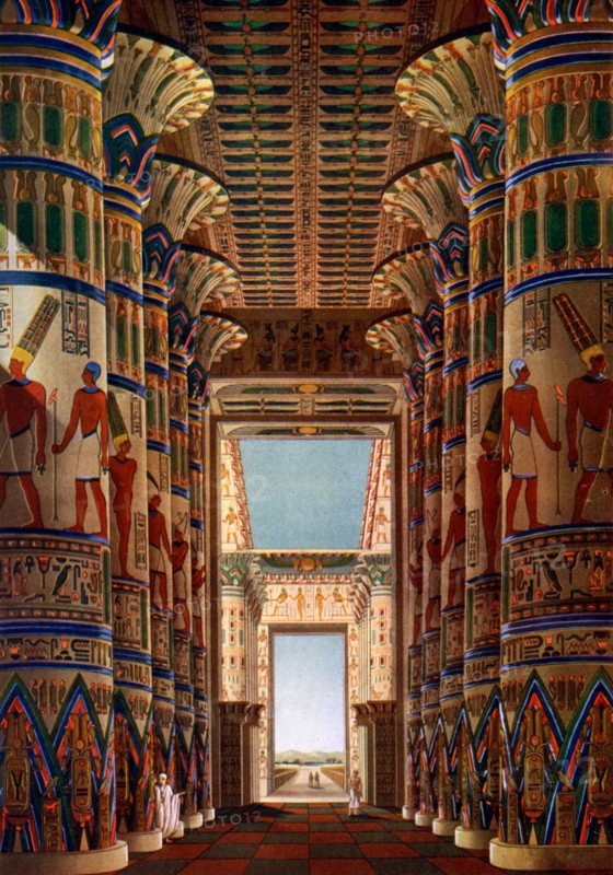 Hall of Columns, Karnak, Egypt, 1908-1909. Artist: Unknown