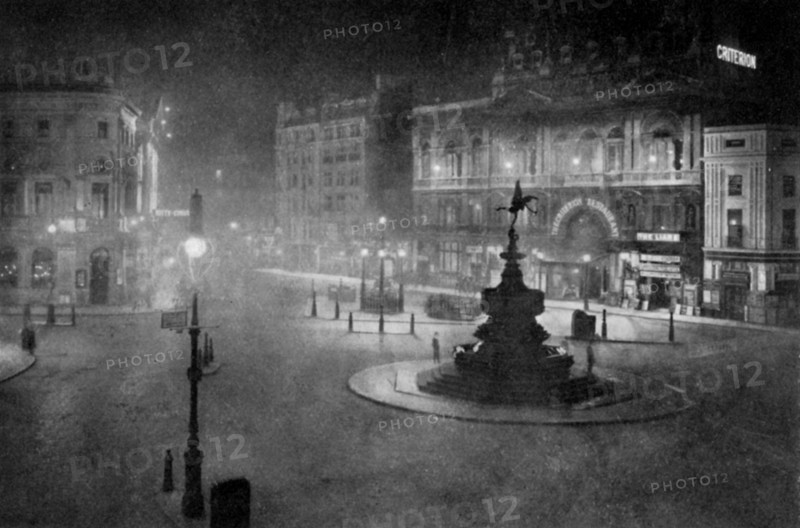 Piccadilly Circus, London, at night, 1908-1909.Artist: Charles F Borup