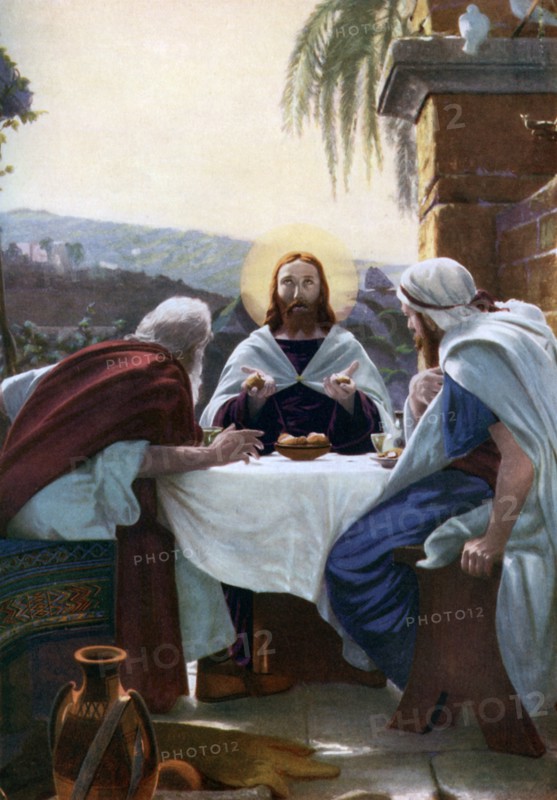 Breaking of Bread at Emmaus, 1926. Artist: Unknown