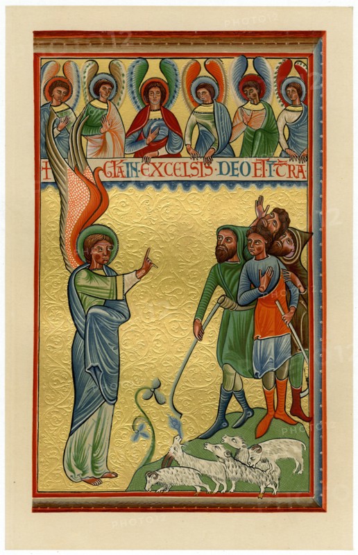 The angel and the shepherds, late 12th century. Artist: Unknown