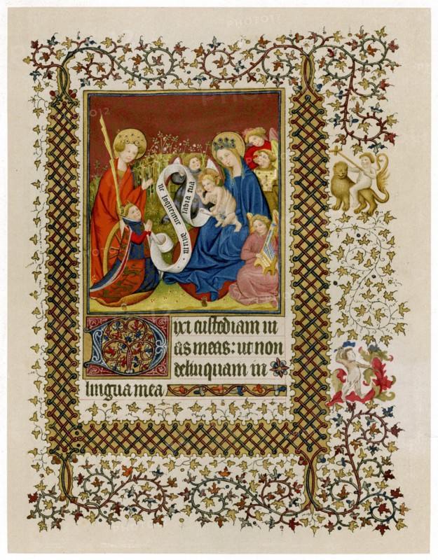 Henry VI before the Virgin and Child, c1420. Artist: Unknown