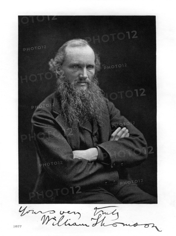 William Thomson, Lord Kelvin, Irish-Scottish mathematician, physicist and engineer, 1877. Artist: Unknown