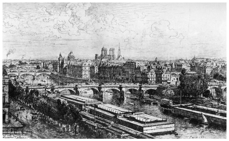 'Paris Pris du Louvre', c1850-1895 (1924). Artist: Maxime Lalanne