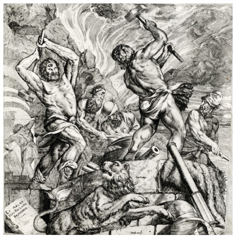 'Vulcan's Forge', 16th century, (1937). Artist: Cornelis Cort