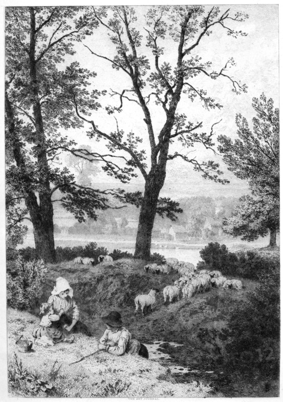 'The Little Shepherds', c1930s.Artist: Birket Foster