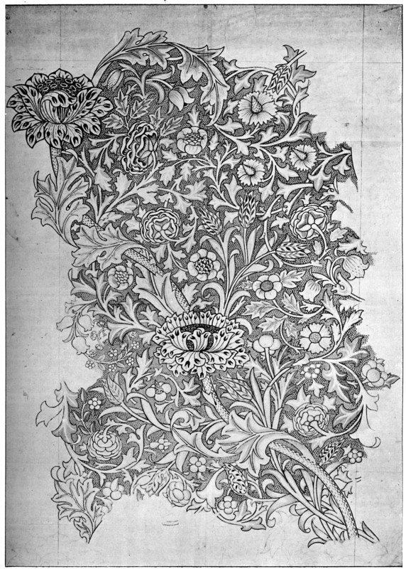 'Trent' pattern printed linen, 1892 (1934).Artist: William Morris