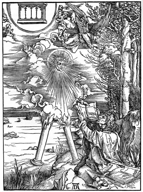 'St John devouring the Book', 1498, (1936).Artist: Albrecht Dürer