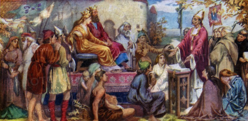 'Augustine Preaching to Ethelbert and Bertha', 1925. Artist: Unknown