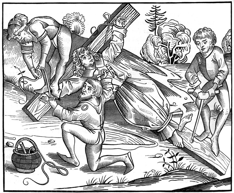 The infant Richard of Pontoise crucified by Jews, 1493 (1849).Artist: Pierre Wolgmuth