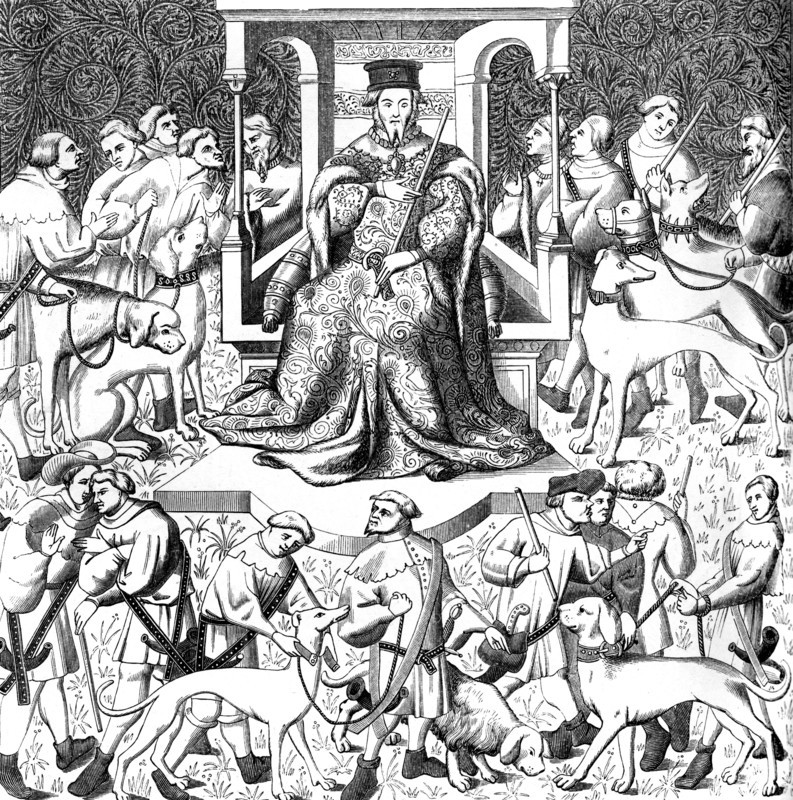 Gaston Phoebus teaching the art of venery, 15th century (1849). Artist: Unknown