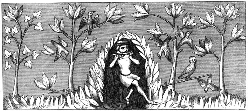 Bird piping, 14th century (1849). Artist: Unknown