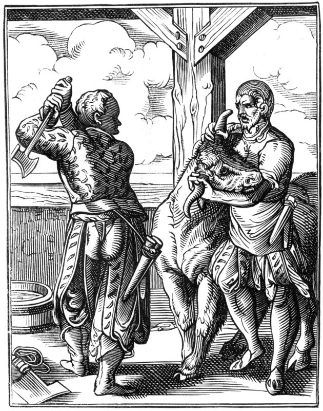 Butcher, 16th century (1849).Artist: Jost Amman